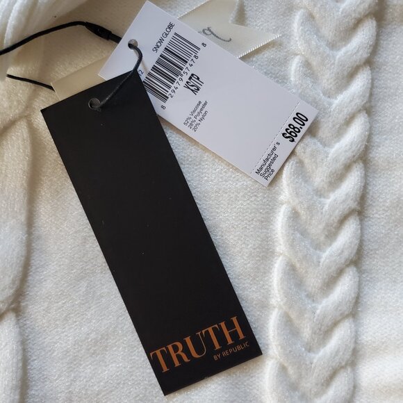 Truth by Republic Mock Turtleneck Sweater Soft Ivory XS - Picture 6 of 10